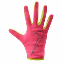 перчатки для бега nike women's rally run gloves hyper pink/volt