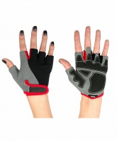 перчатки для фитнеса star fit su-117 черный-серый-красный