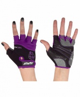 перчатки для фитнеса star fit su-113 черный-фиолетовый-серый