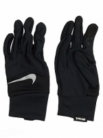 перчатки для бега nike men's dri-fit tempo run gloves black/black/silver